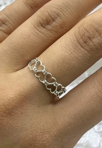 Anillo 7 Corazones con Piedras AN65