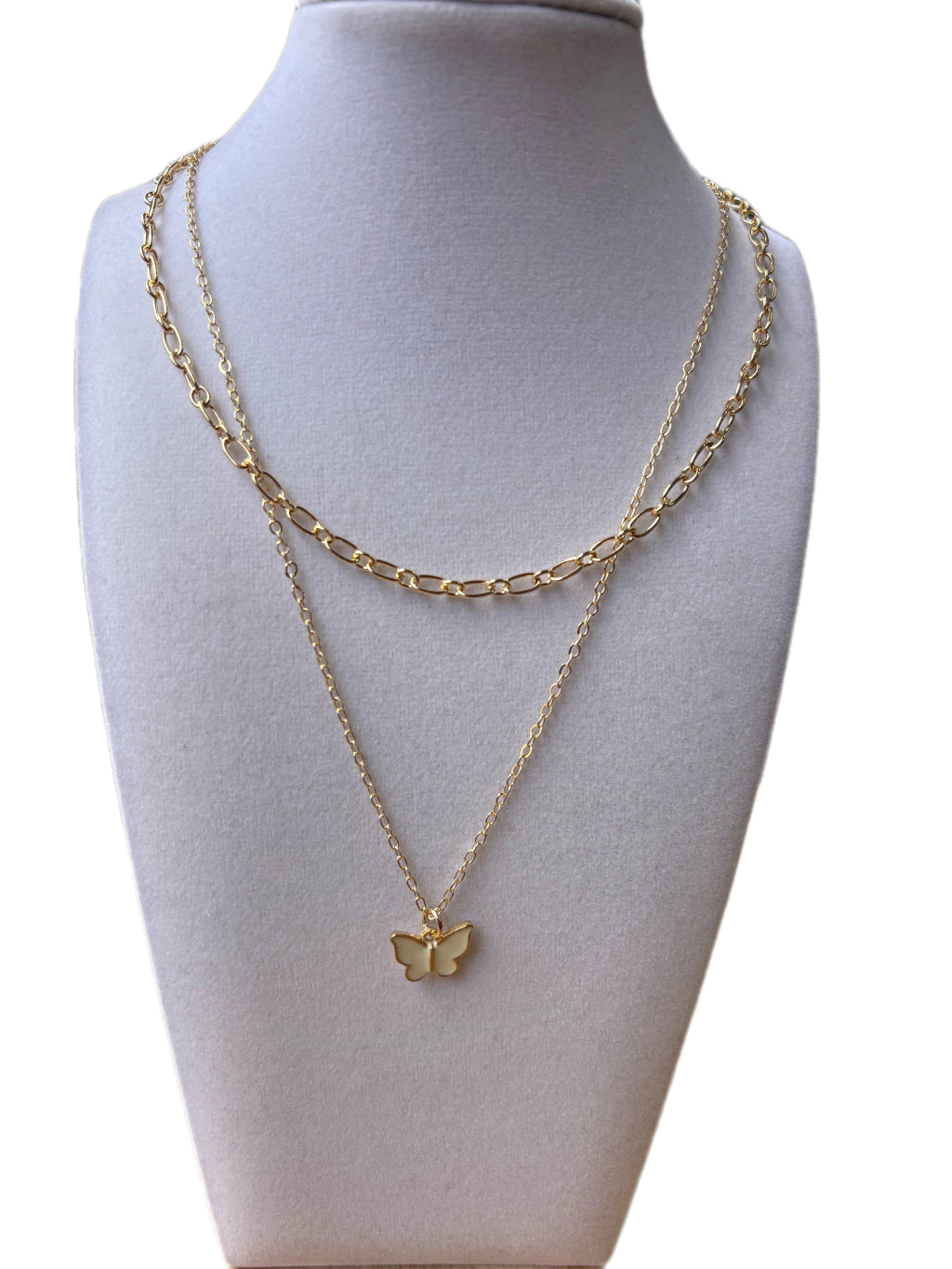 Collar doble acero dorado (fantasía)