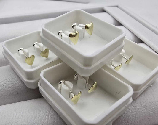 AROS CORAZON PLATA 925 Y ORO