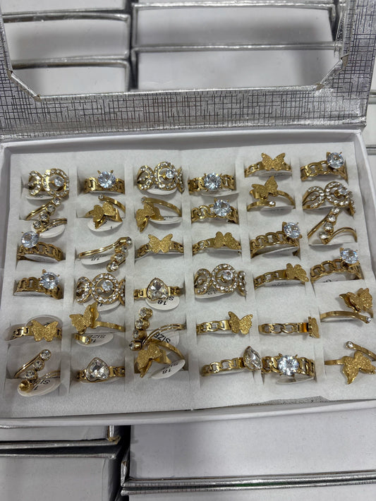 717B anillo acero dorado x36u