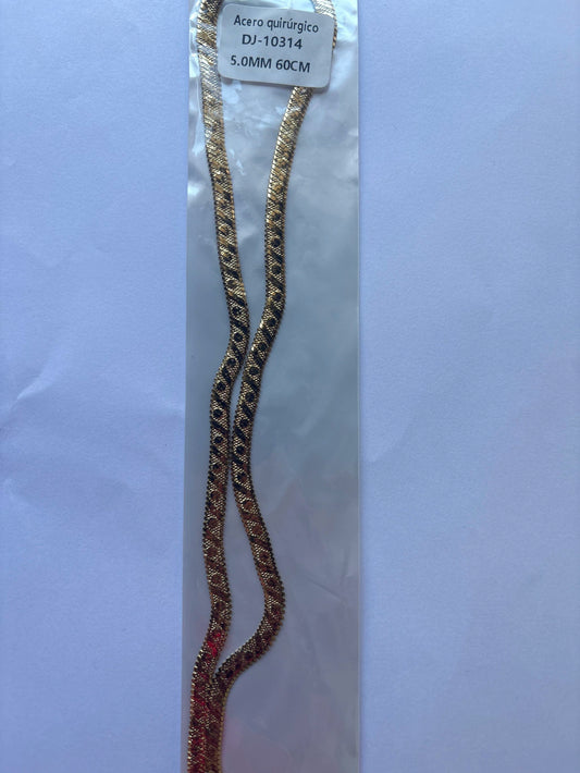 #10314 cadena acero dorado.
