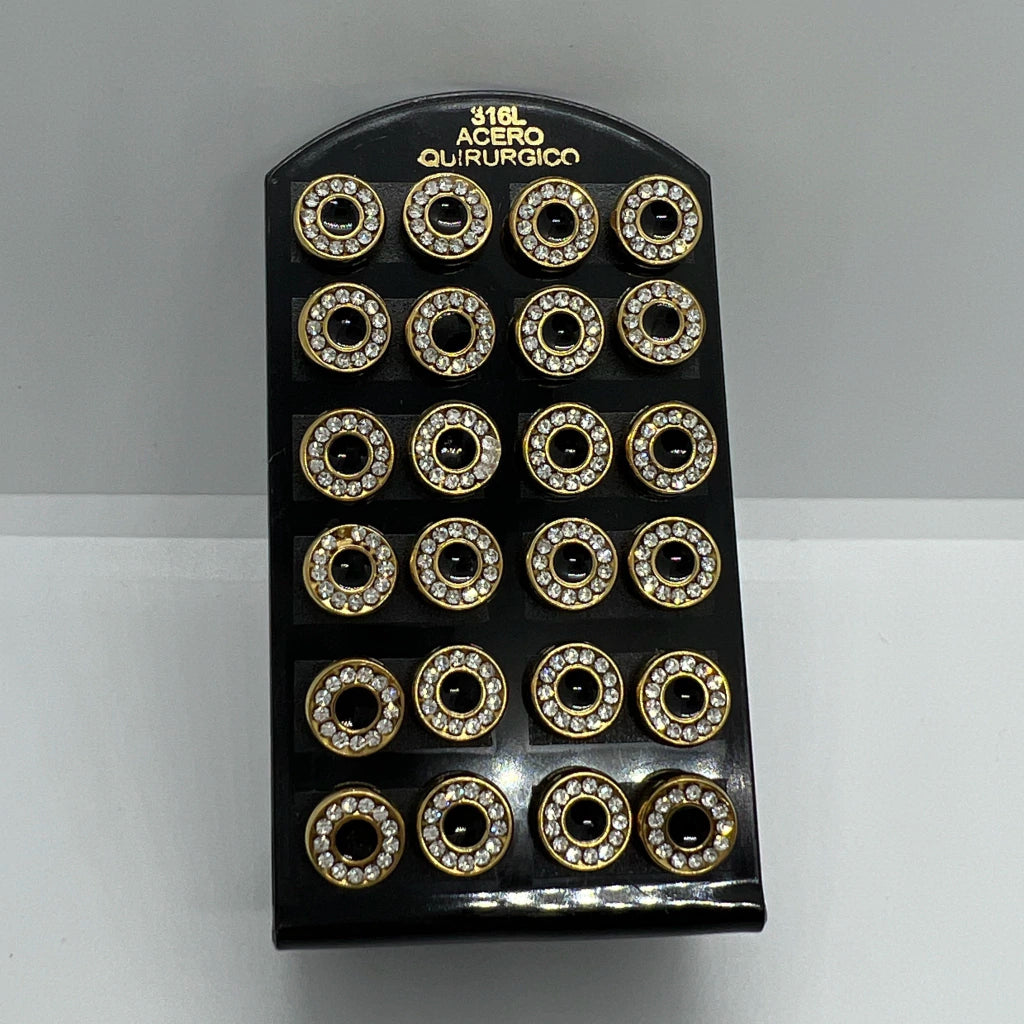 -222-B aritos de acero dorado por pack x12