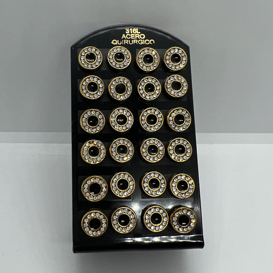-222-B aritos de acero dorado por pack x12