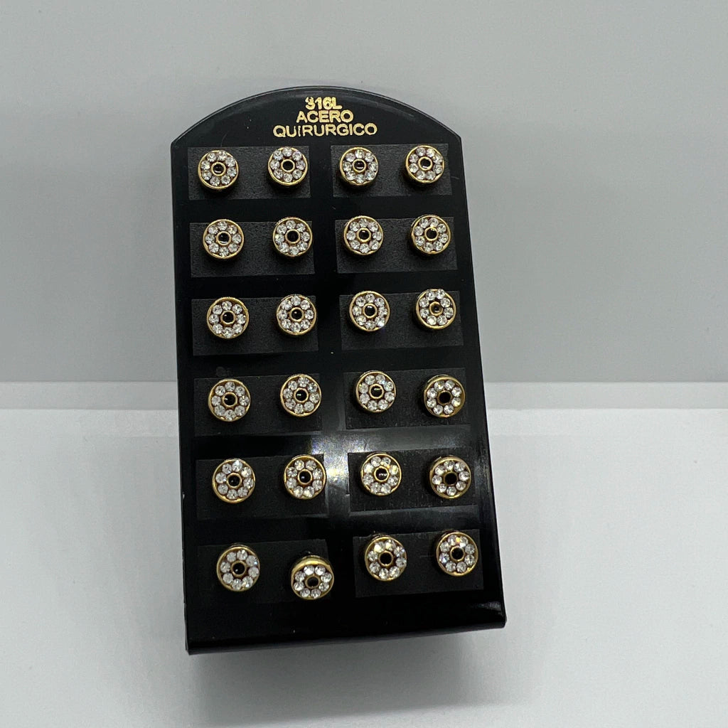 -220-B aritos de acero dorado por pack x12