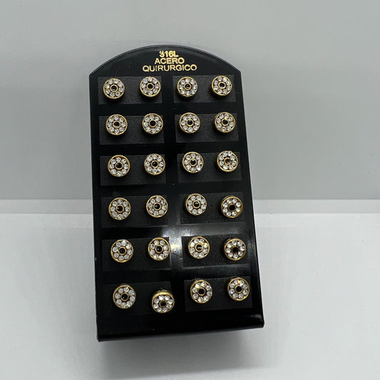 -220-B aritos de acero dorado por pack x12