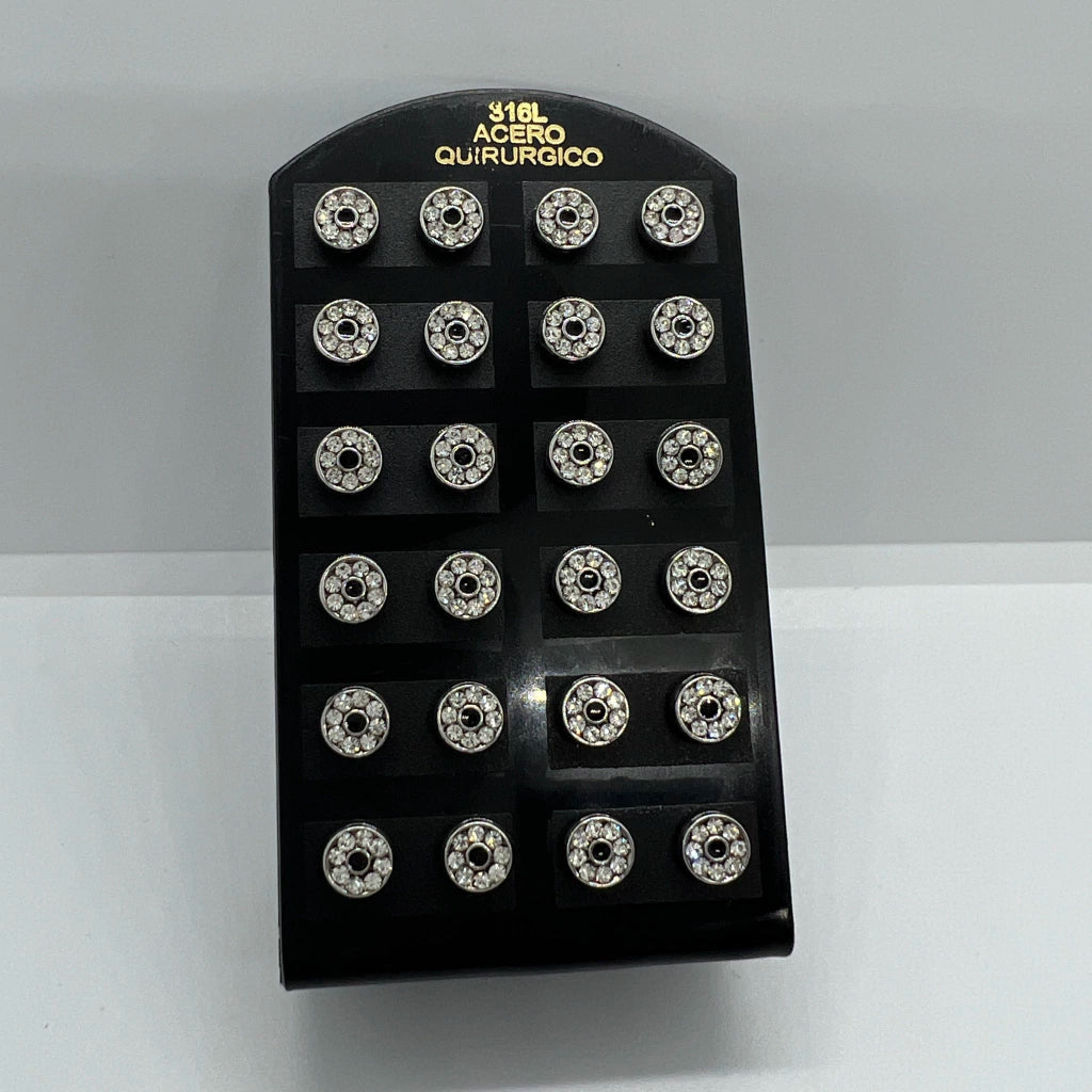-220-A aritos de acero plateado por pack x12