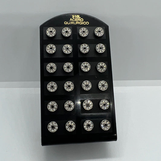 -220-A aritos de acero plateado por pack x12