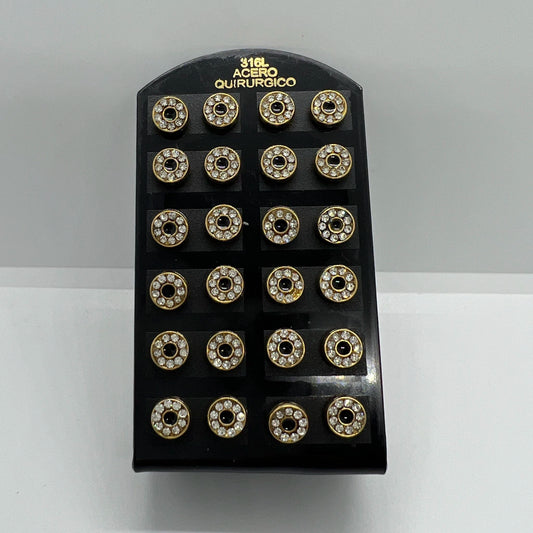 -221-B aritos de acero dorado por pack x12
