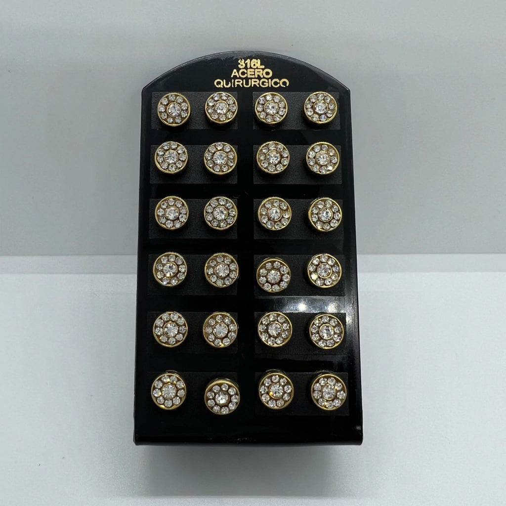 -224-B aritos de acero dorado por pack x12