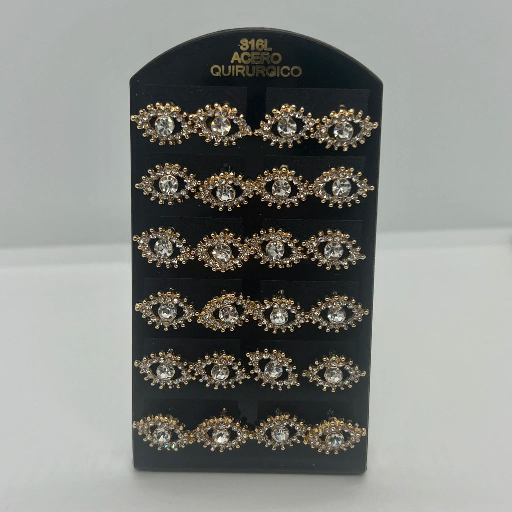-242-B aritos de acero dorado por pack x12