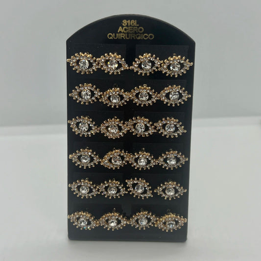-242-B aritos de acero dorado por pack x12