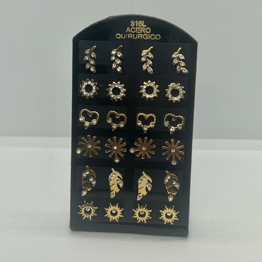 -241-B aritos de acero dorado por pack x12