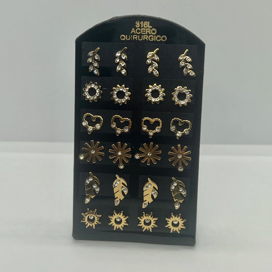 -241-B aritos de acero dorado por pack x12