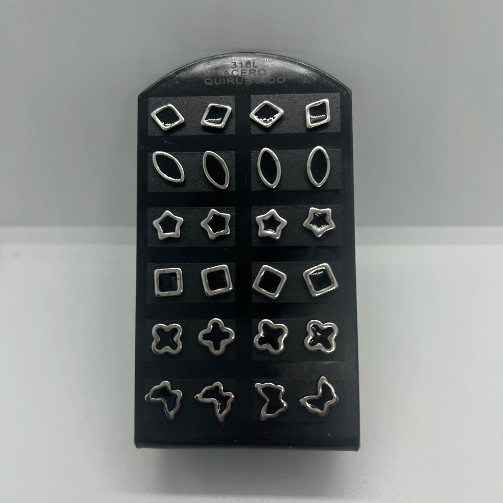 -251 aritos de acero plateado por pack x12