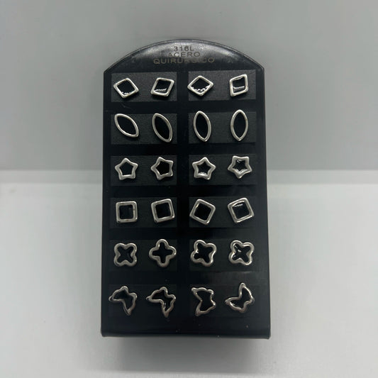 -251 aritos de acero plateado por pack x12