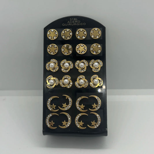 -232-B aritos de acero dorado por pack x12