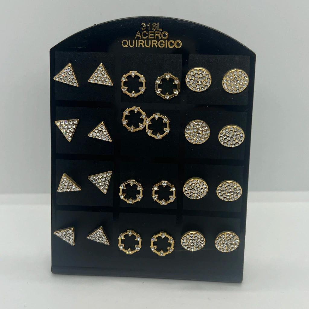 -234-B aritos de acero dorado por pack x12