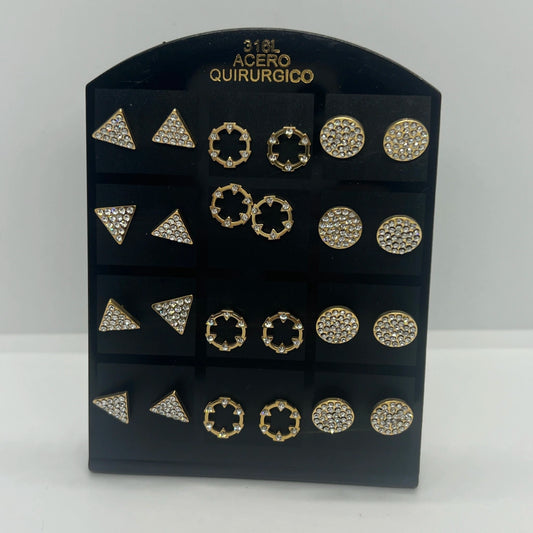 -234-B aritos de acero dorado por pack x12