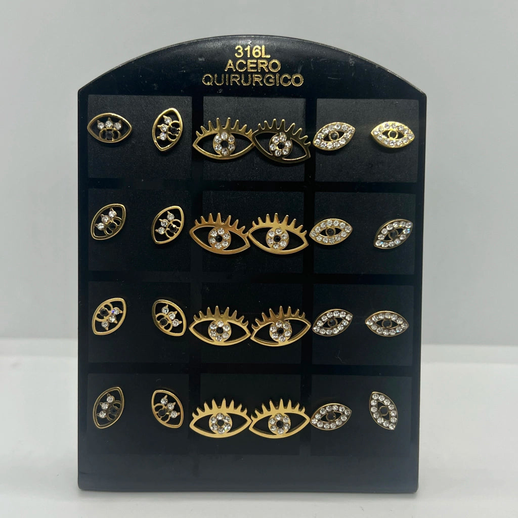 -245-B aritos de acero dorado por pack x12