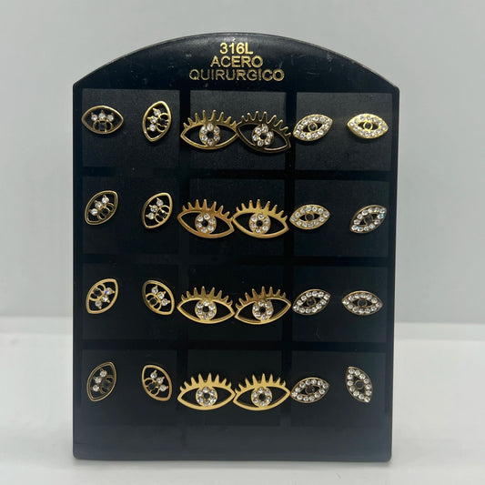 -245-B aritos de acero dorado por pack x12