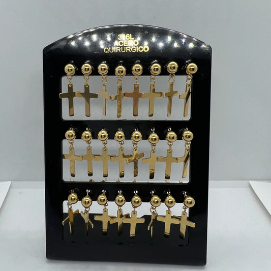 -229-B aritos de acero dorado por pack x12