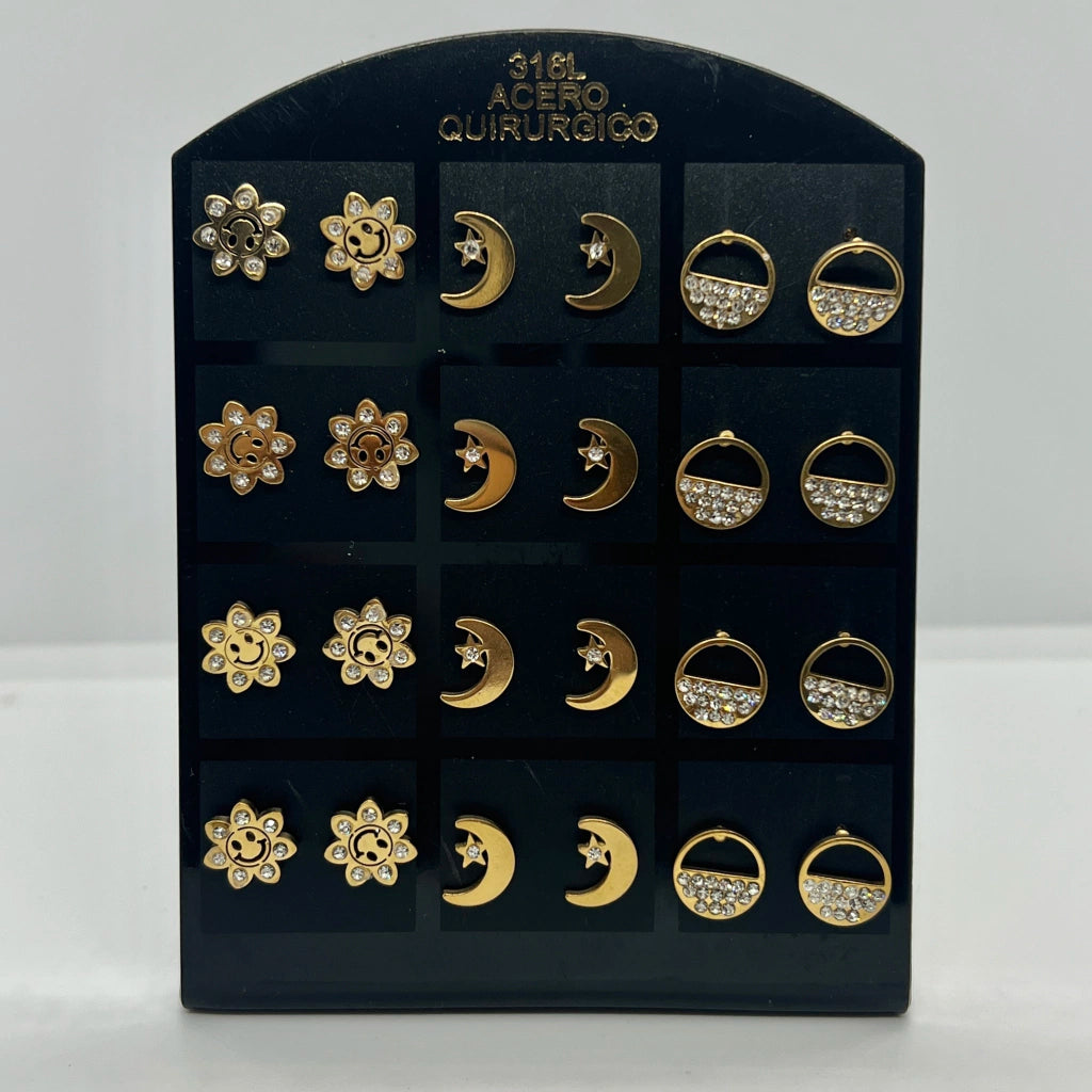 -236-B aritos de acero dorado por pack x12
