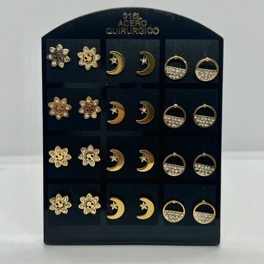 -236-B aritos de acero dorado por pack x12