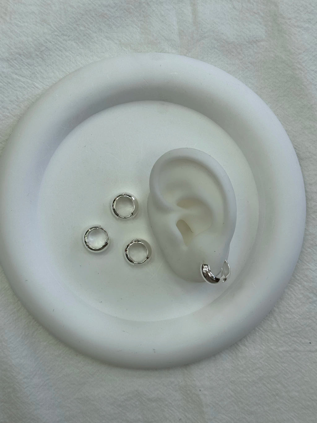 621C argollitas acero blanco x12