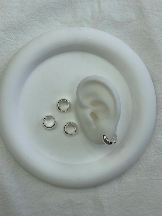 621C argollitas acero blanco x12