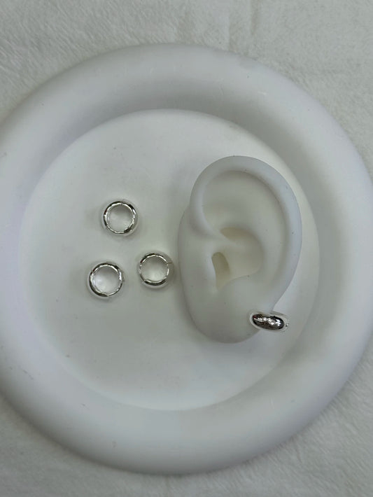 416C1 argollitas acero blanco x12