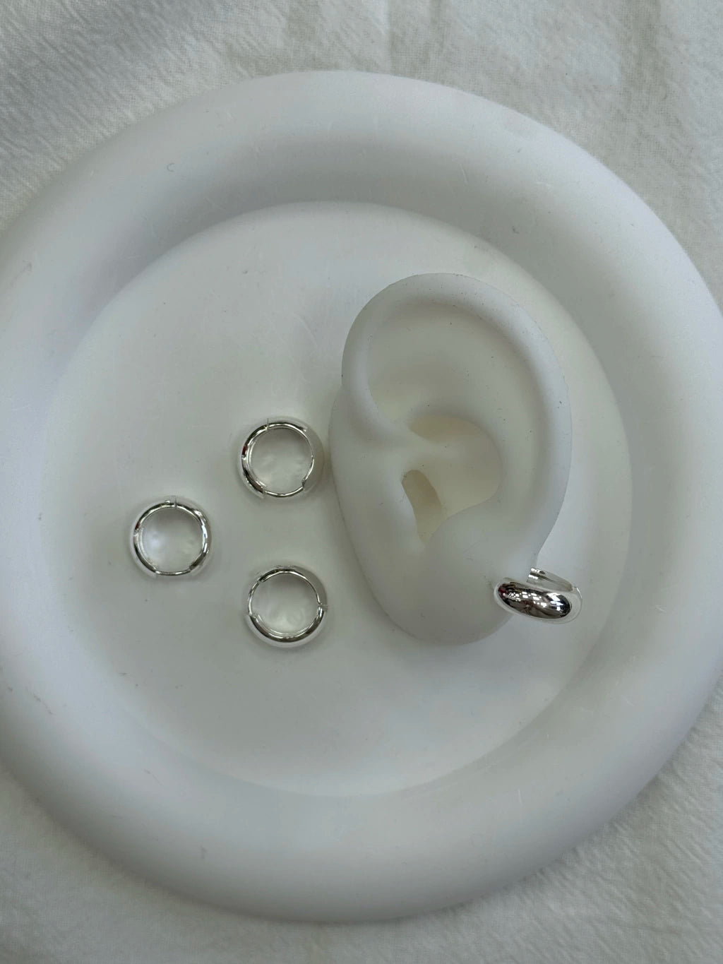 416C2 argollitas acero blanco x12