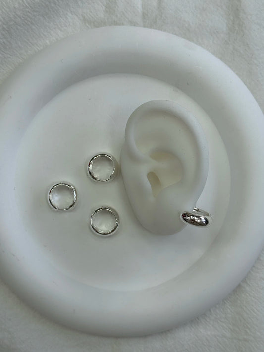 416C2 argollitas acero blanco x12