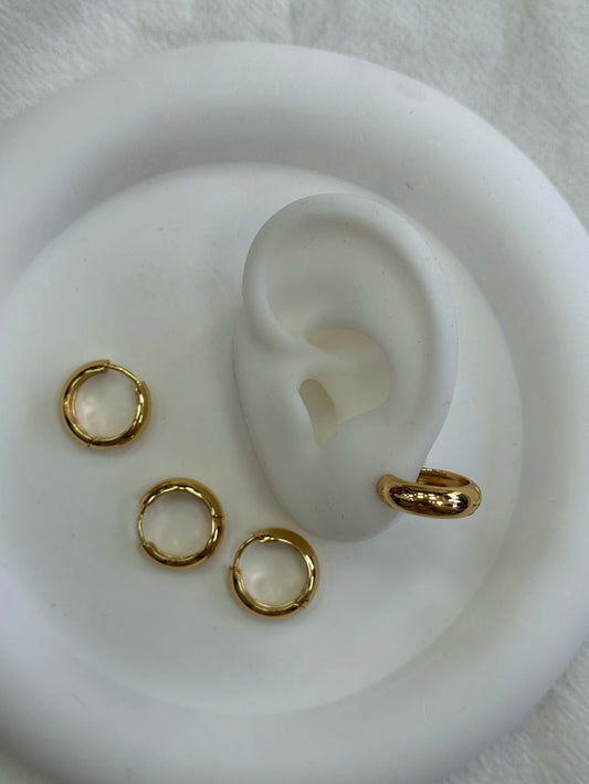416 B3 argollitas acero dorado x12