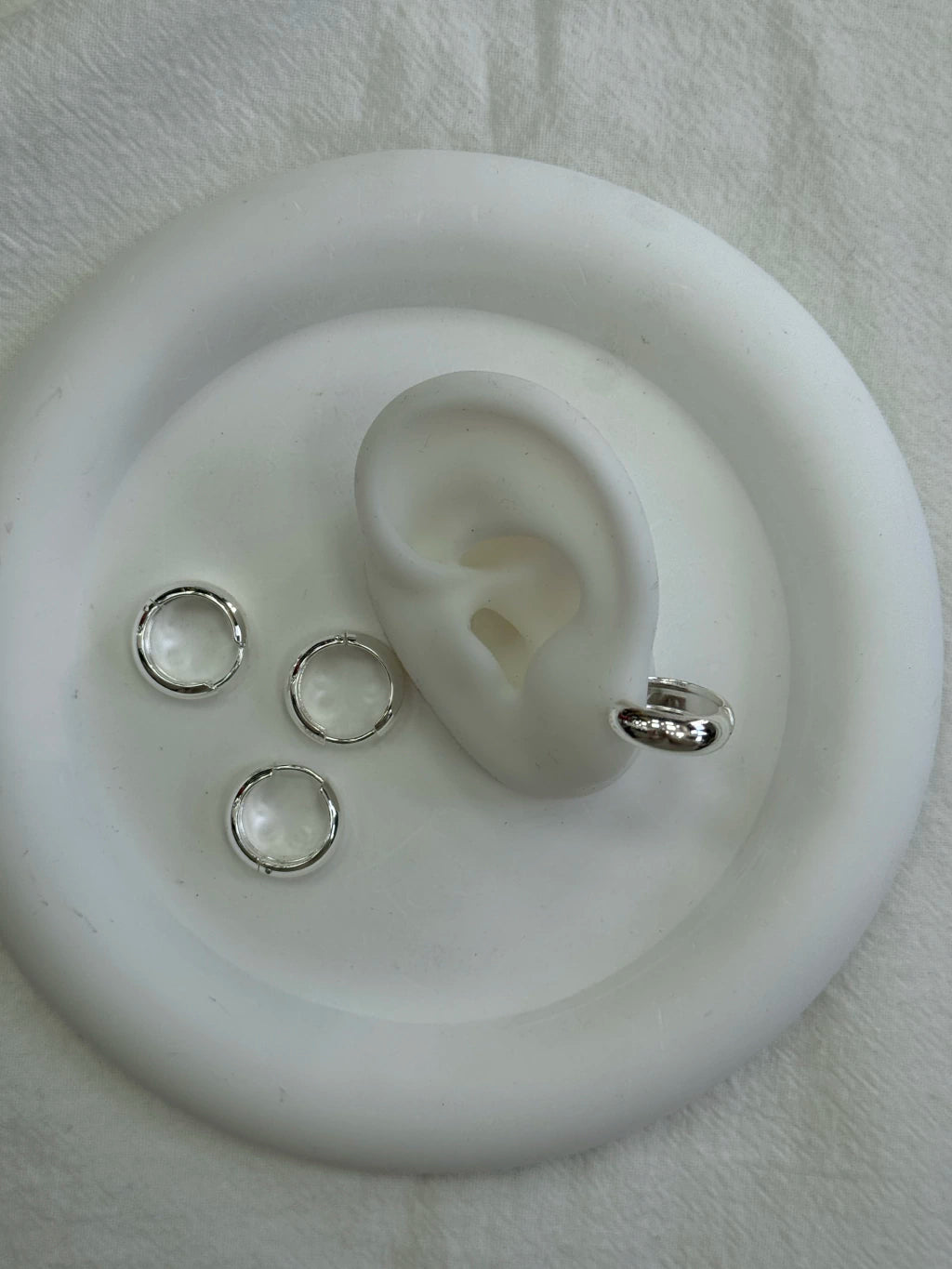 416C3 argollitas acero blanco x12