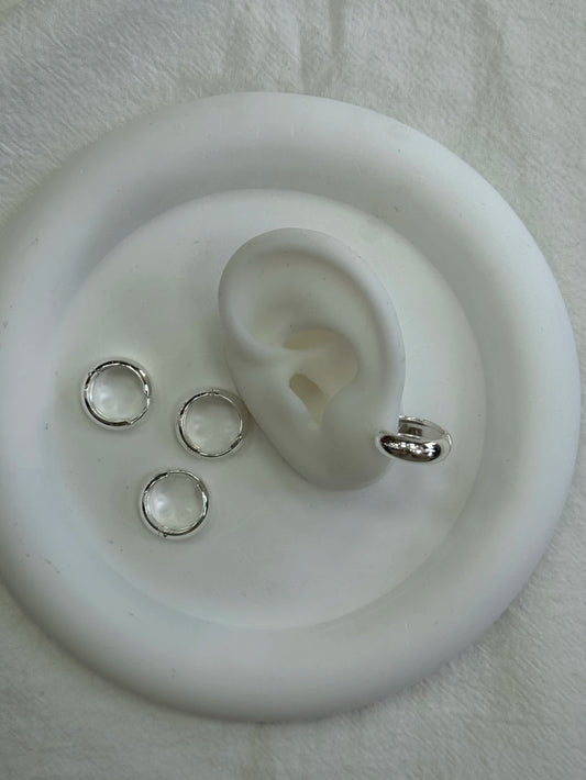 416C3 argollitas acero blanco x12