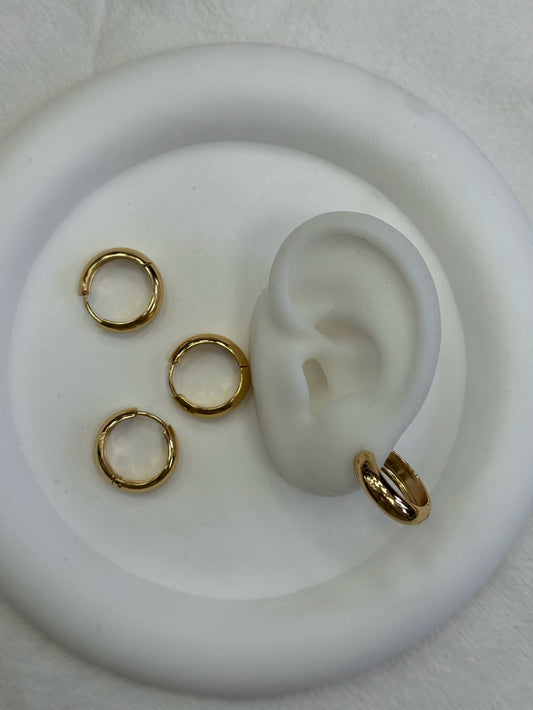 416 B4 argollitas acero dorado x12
