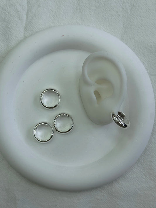 416C argollitas acero blanco x12
