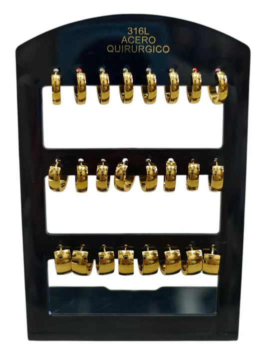 417B argolla de acero dorado x12