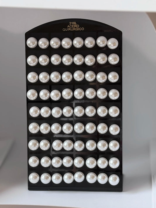 -287-4 Aritos de perla X36 pares 12mm