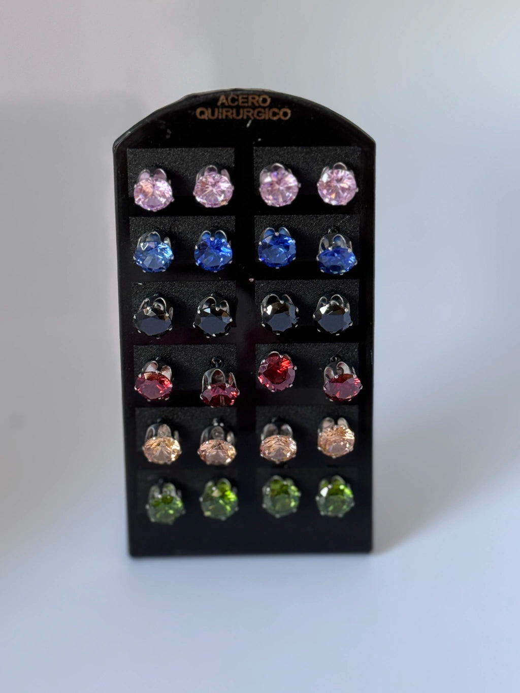 -253D aritos por pack de 12 piedras multicolor
