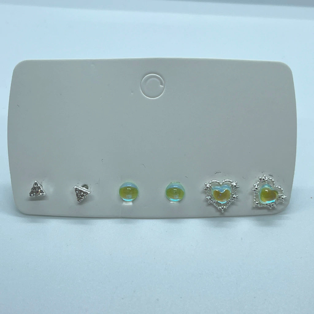 Aritos plateados x3