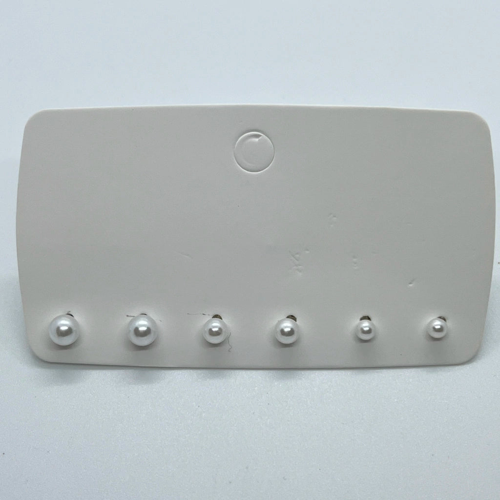 Aritos plateados de perla x3