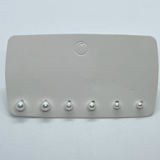Aritos plateados de perla x3