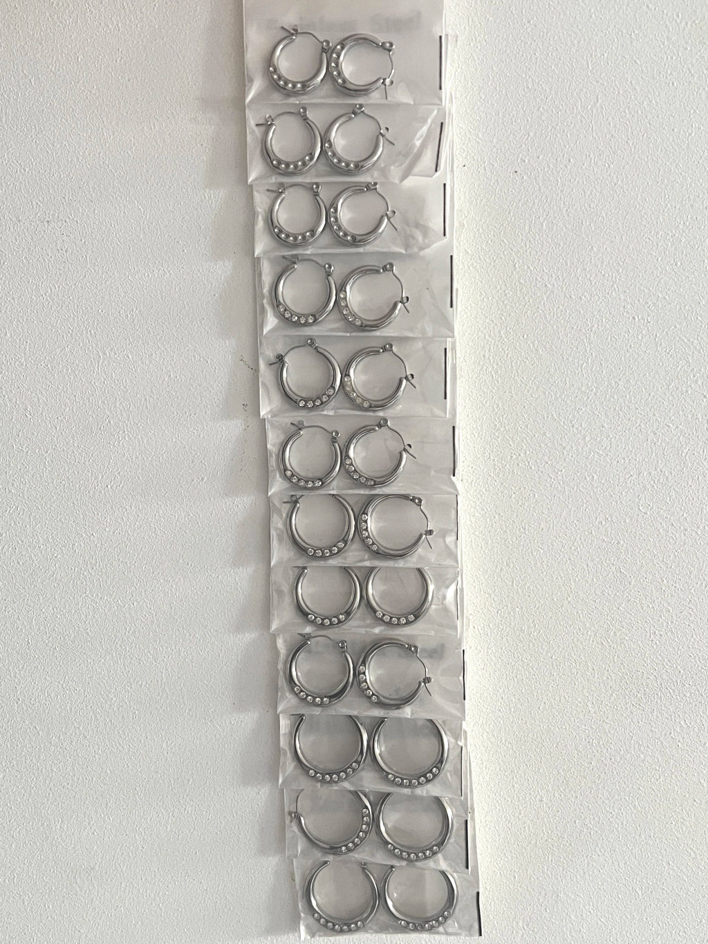 96-A aros de acero plateado x12