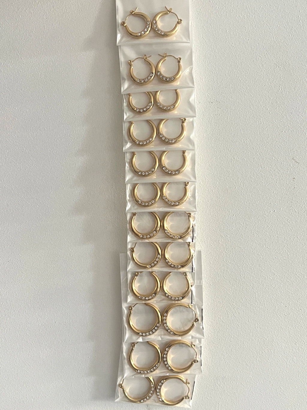 96-B aros de acero dorado x12