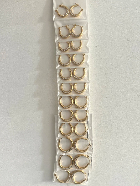 96-B aros de acero dorado x12