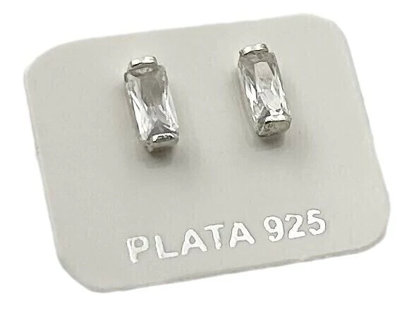 Aros de Plata con Piedra Rectangular AP816