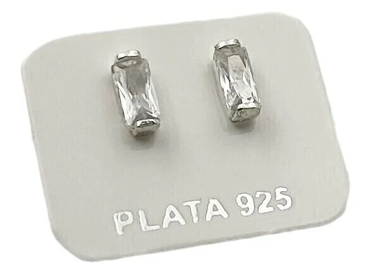 Aros de Plata con Piedra Rectangular AP816