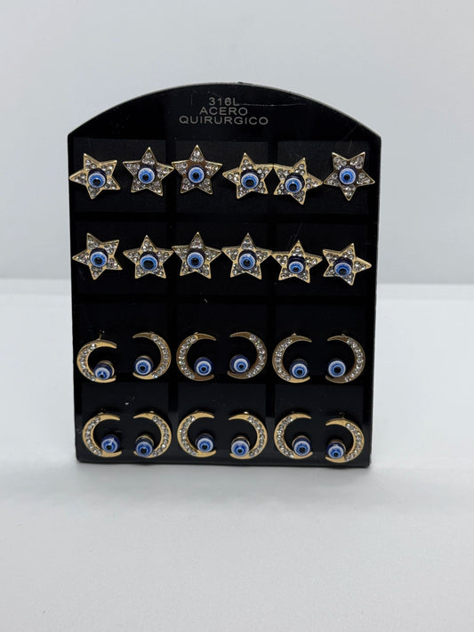 -244B aritos x 12 acero dorado