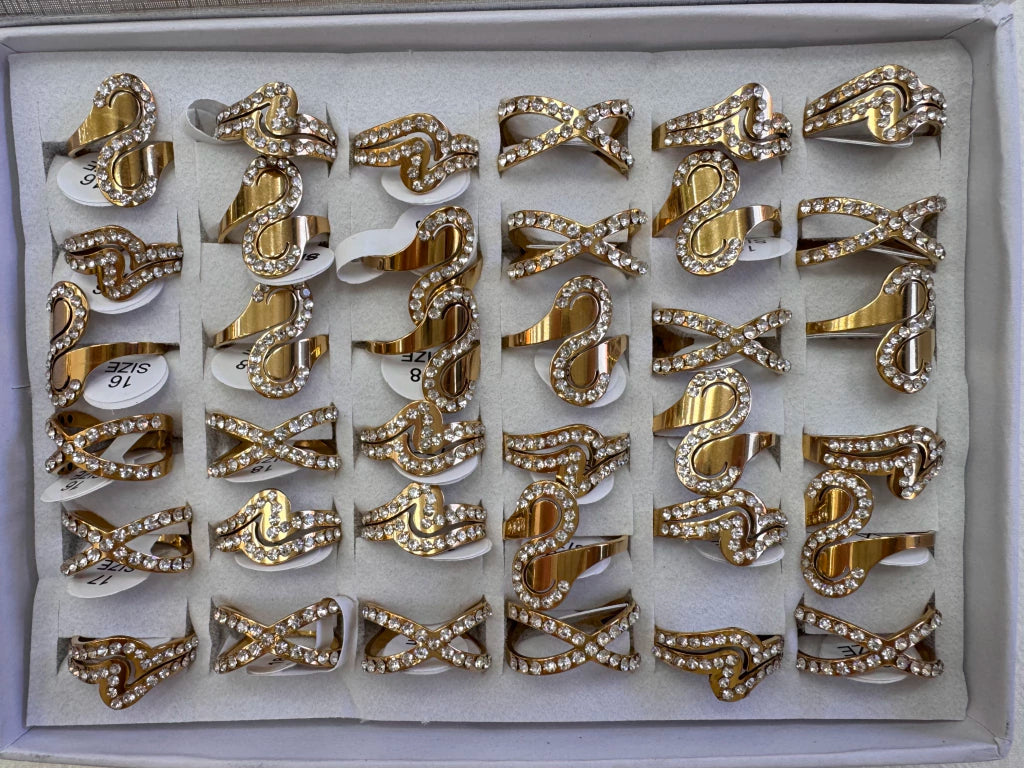 335B anillos acero dorado x36